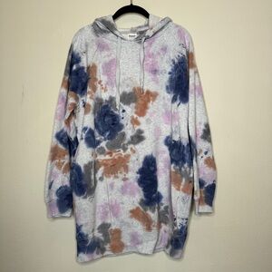 PINK Victoria's Secret Multicolor Tie-Dye Hoodie Sweatshirt Dress XS